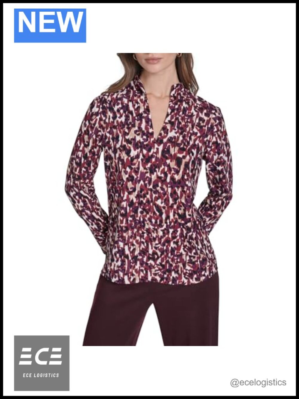 Women's Long Sleeve V-Neck Blouse - Fitted, Flattering, Travel